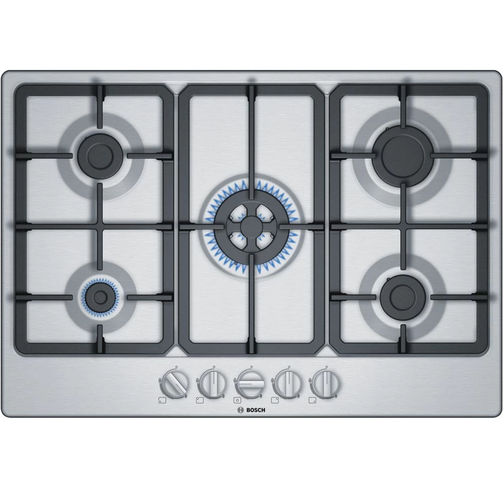 Table De Cuisson Gaz 75cm 5 Feux Inox - Pgq7b5b90 - BOSCH 1 Table De Cuisson Gaz 75cm 5 Feux Inox - Pgq7b5b90 - BOSCH