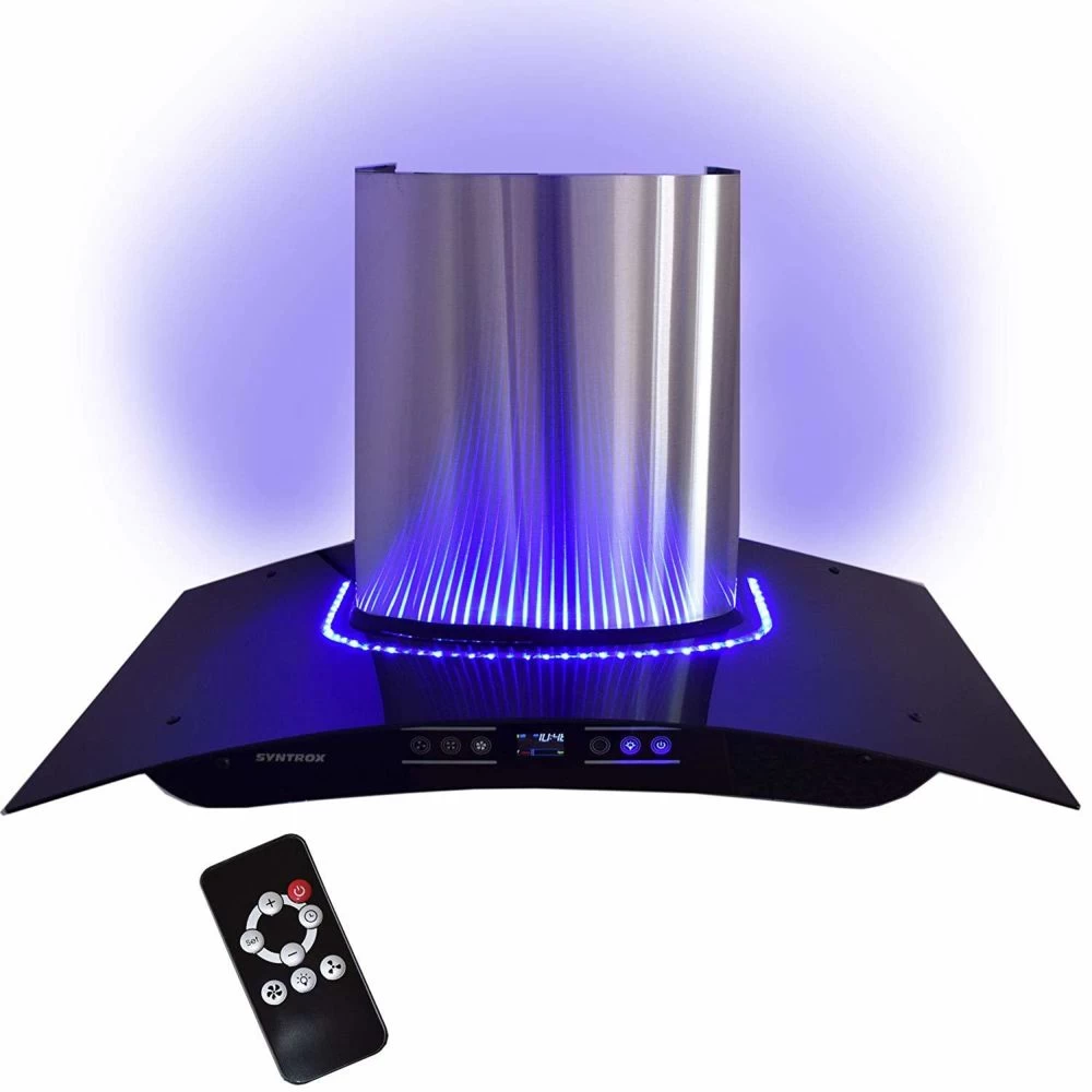 Hotte Aspirante 90 Cm Avec LED Bleue, écran Tactile Et Télécommande 1 Hotte Aspirante 90 Cm Avec LED Bleue, écran Tactile Et Télécommande