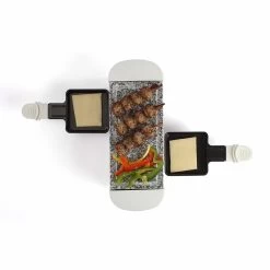 LIVOO Appareil à Raclette Blanc 2 Personnes + 2 Caquelons - 350W - Plateau ...
