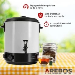 AREBOS Stérilisateur Et Distributeur De Boissons Chaudes Autocuiseur ... -Magasin De Cuisine Électrique arebos sterilisateur et distributeur de boissons chaudes autocuiseur 28 l 1800 w 9997946 25735648 1140x1140