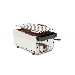 Barbecue à Gaz Avec Pierre Volcanique Et Grille Inoxydable Côtelée ...