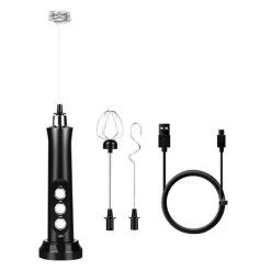 Universal Batteur De Lait Rechargeable USB 2 Balayeur à Main 3 Vitesses Mousse ...