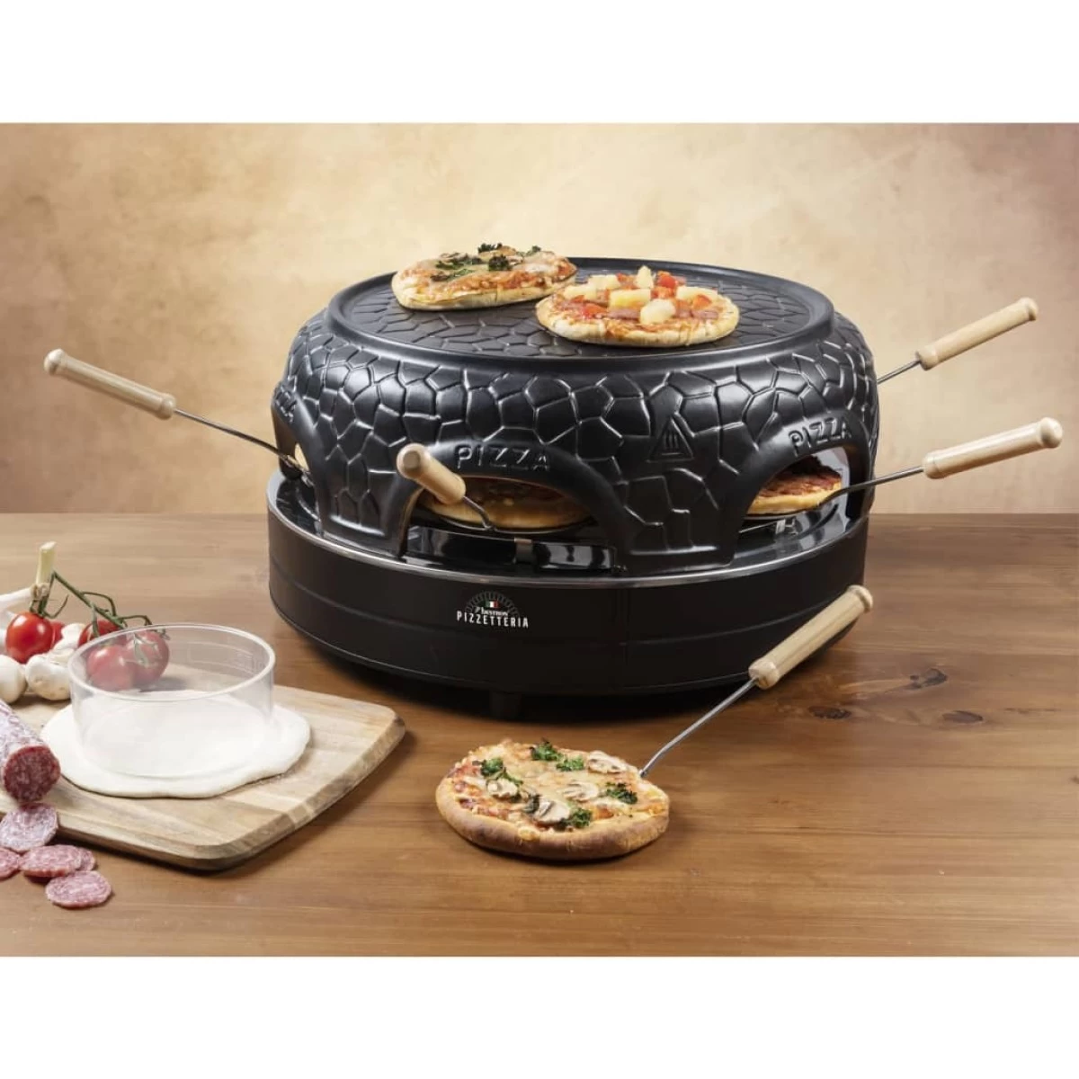 Bestron Appareil à Pizza Pour 4 Personnes APD400Z 800 W Noir 1 Bestron Appareil à Pizza Pour 4 Personnes APD400Z 800 W Noir