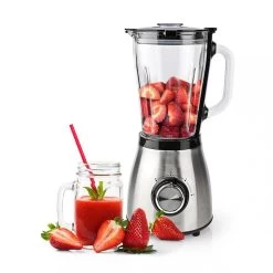 Blender Nedis 800W - 1,5L Verre - 2 Réglages De Vitesses Inox