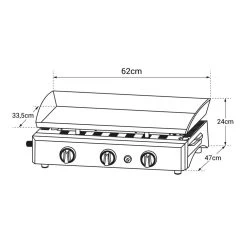 Plancha Au Gaz SÉVILLE - 3 Brûleurs 7,5kW 8 Plancha Au Gaz SÉVILLE - 3 Brûleurs 7,5kW -Magasin De Cuisine Électrique bq551 schema b