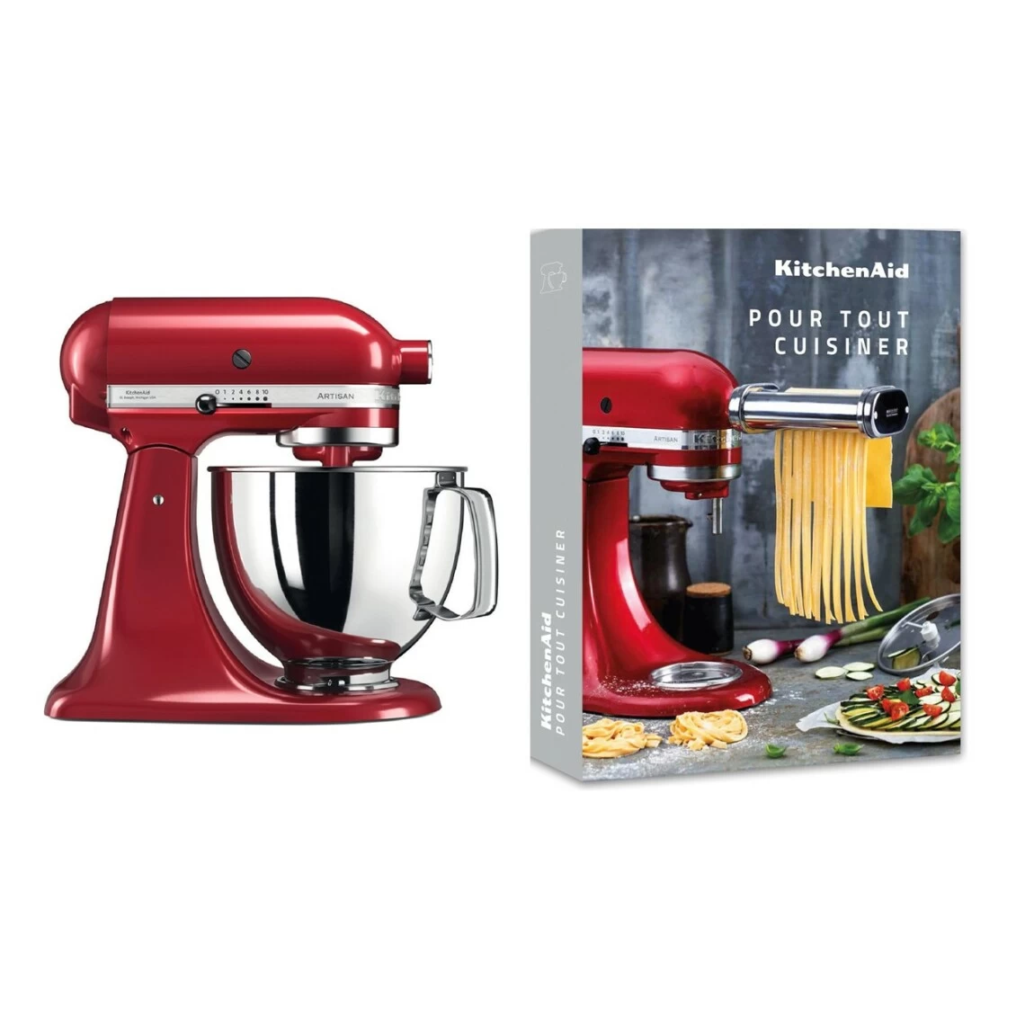 KitchenAid Artisan Robot Pâtissier 4.8 Litres 5KSM125 - Rouge Empire + Livre De ... 1 KitchenAid Artisan Robot Pâtissier 4.8 Litres 5KSM125 - Rouge Empire + Livre De ...