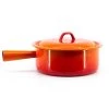 Caquelon Fondue Fromage Poelon Casserole Couvercle Orange
