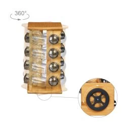 Carrousel à épices Porte-épices Accessoire Cuisine Bambou 13_000064...