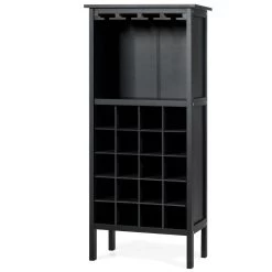 Casier à Vin En Bois Porte-bouteille Avec Cintre En Verre Capacité D...