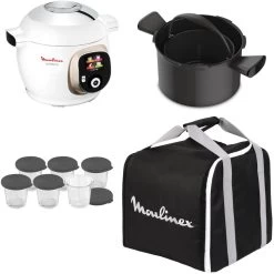 Moulinex Cookeo+ 150 Recettes Blanc Doré - CE851A10 + Housse Pour Cookeo - XA6...