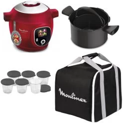 Moulinex Cookeo+ 180 Recettes CE85B510 - Rouge + Housse Pour Cookeo - XA607800 ...