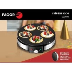 Crepiere Electrique 30 Cm - FAGOR FG541 -1200 W - Thermostat Réglabl... -Magasin De Cuisine Électrique crepiere electrique 30 cm fagor fg541 1200 w thermostat reglable 90 220c revetement anti adhesif pour 5 mini crepes 13087394 35548626 1140x1140