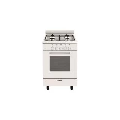 Cuisinière Alpha 53 X 50 Cm Blanche/plan De Cuisson Inox - Four Tout ...