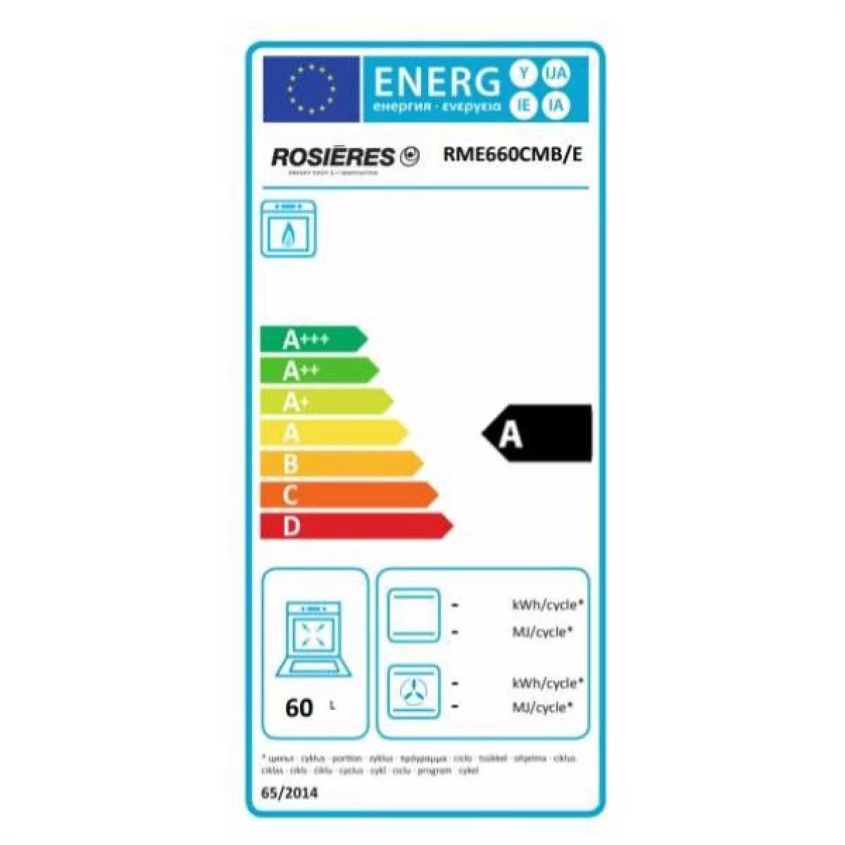 Cuisinière Mixte A 60l 4 Feux Noir - Rme660cmb/e - ROSIERES 2 Cuisinière Mixte A 60l 4 Feux Noir - Rme660cmb/e - ROSIERES – Image 2