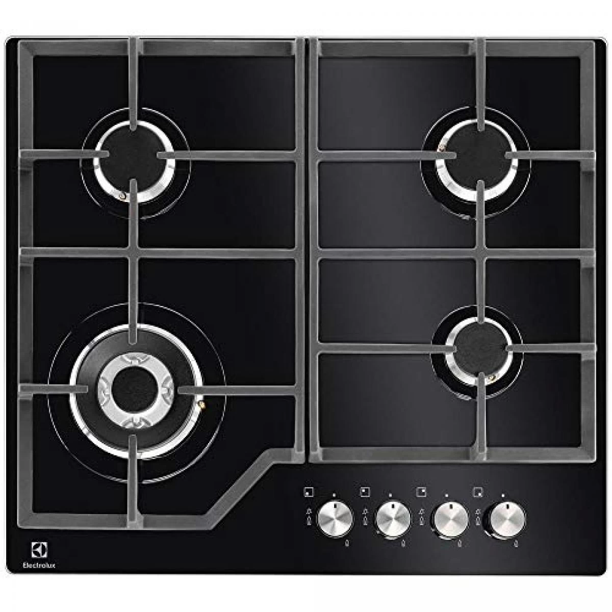 Electrolux EGM6343YAK Plaque Gaz 240 V Encastrable Fonte Verre Trempé Noir 1 Electrolux EGM6343YAK Plaque Gaz 240 V Encastrable Fonte Verre Trempé Noir
