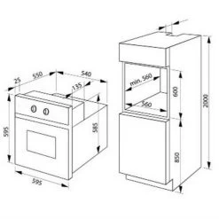 Amica Four Encastrable Multifonction 65l 60cm A Pyrolyse Inox - Ao5016 - AMI... -Magasin De Cuisine Électrique four encastrable multifonction 65l amica 3100w 595cm a ao 5016 4778442 23255317 1140x1140