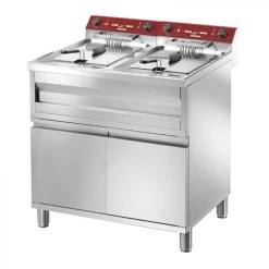 Friteuse Électrique Sur Meuble Avec Cuve Emboutie - 2 X 9 Litres -
