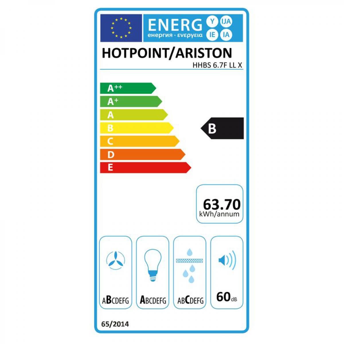 Hotte Décoration HOTPOINT HHBS6.7FLLX 60 Cm 5 Hotte Décoration HOTPOINT HHBS6.7FLLX 60 Cm – Image 5