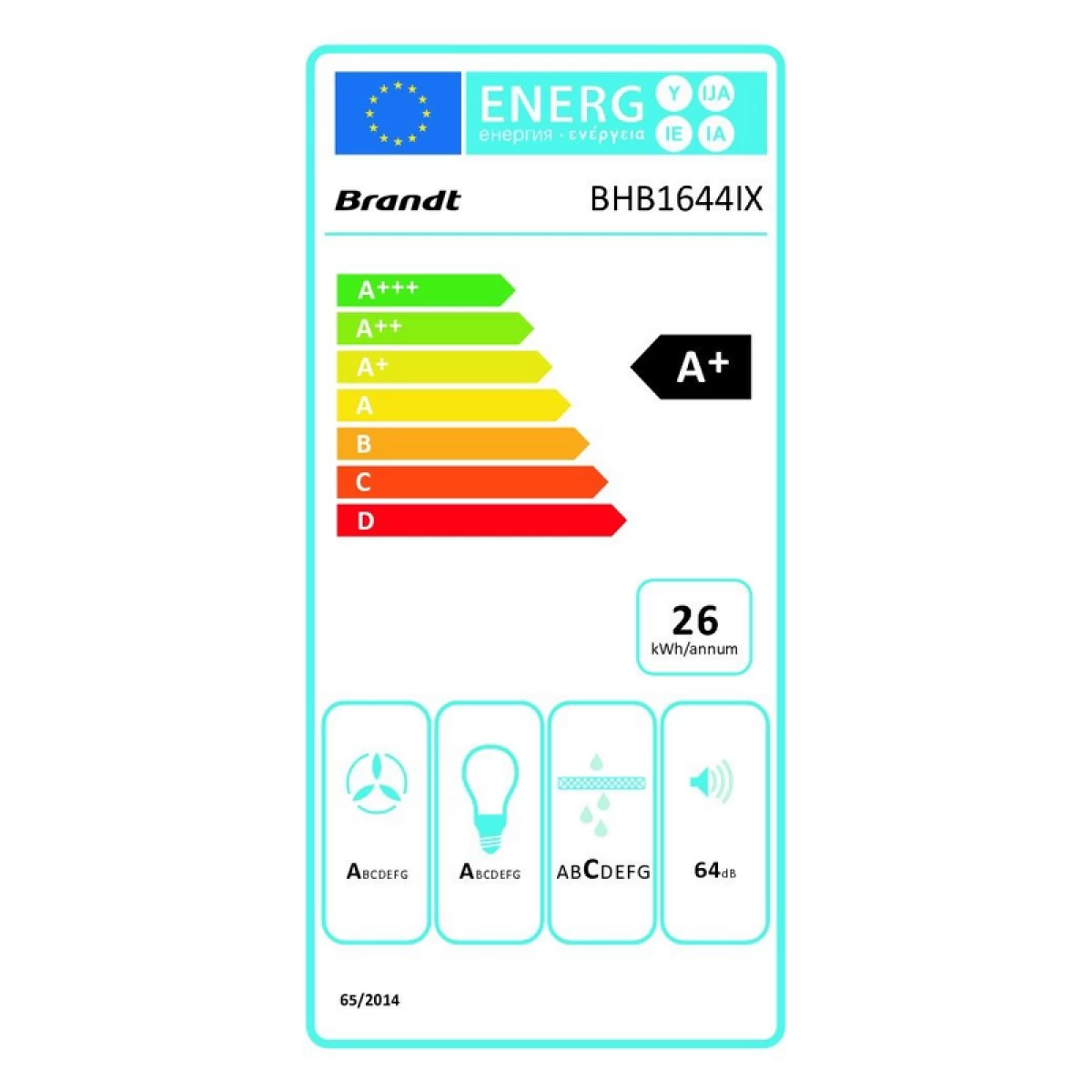 Hotte Décorative BRANDT BHB1644IX 4 Hotte Décorative BRANDT BHB1644IX – Image 4