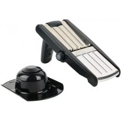Mandoline Avec Lames En Acier Inoxydable Noir.