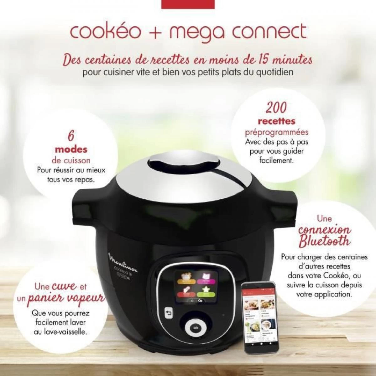 MOULINEX CE859800 Multicuiseur Intelligent COOKEO + Connect Avec Balan... 3 MOULINEX CE859800 Multicuiseur Intelligent COOKEO + Connect Avec Balan... – Image 3