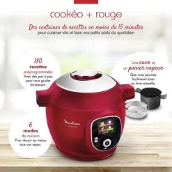 MOULINEX CE85B510 Multicuiseur Intelligent COOKEO + 6 L - 180 Rece... -Magasin De Cuisine Électrique moulinexce85b510multicuiseur intelligent cookeo 6 l 180 recettes preprogrammees rouge 10214198 26328196 1140x1140