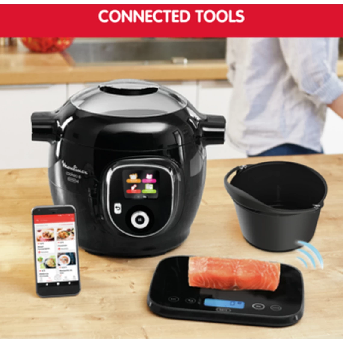 Moulinex Multicuiseur COOKEO+ Connect CE59800 Noir Avec Balance Connectée 6 Moulinex Multicuiseur COOKEO+ Connect CE59800 Noir Avec Balance Connectée – Image 6