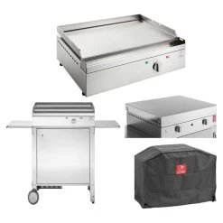 Planet Plancha électrique En Inox Chef 55 Cm Avec Chariot Fermé + Couvercle...