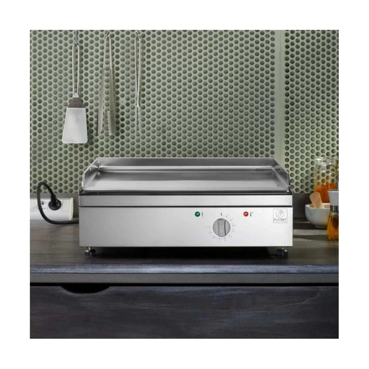 Planet Plancha électrique En Inox Chef 55 Cm Avec Chariot Ouvert + Couvercl... 2 Planet Plancha électrique En Inox Chef 55 Cm Avec Chariot Ouvert + Couvercl... – Image 2