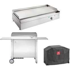 Planet Plancha électrique En Inox Chef 80 Cm Avec Chariot Fermé + Housse.