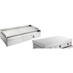 Planet Plancha électrique En Inox Chef 80 Cm Avec Couvercle.