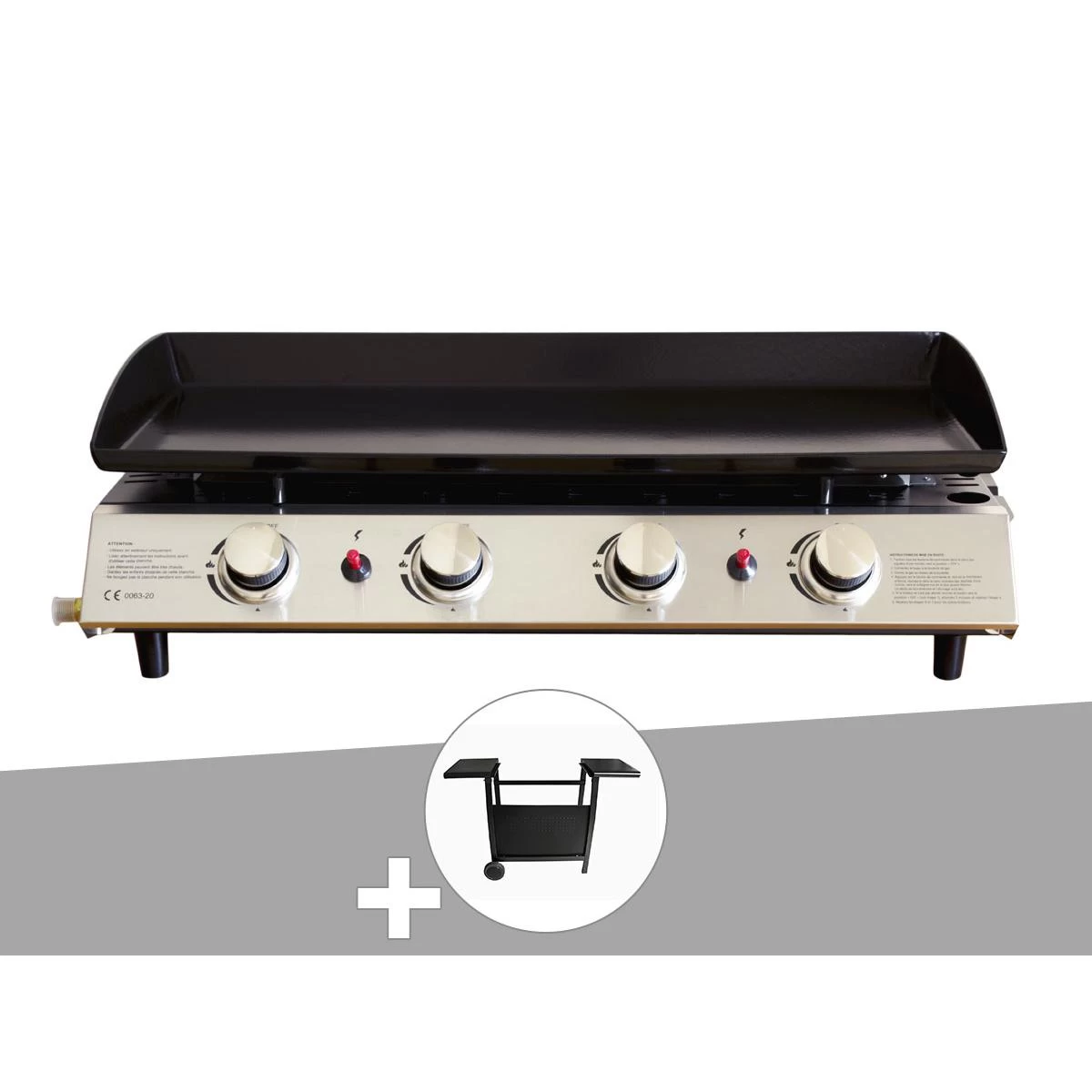 Plancha Gaz Prato 4 Brûleurs + Chariot - Jardideco 1 Plancha Gaz Prato 4 Brûleurs + Chariot - Jardideco