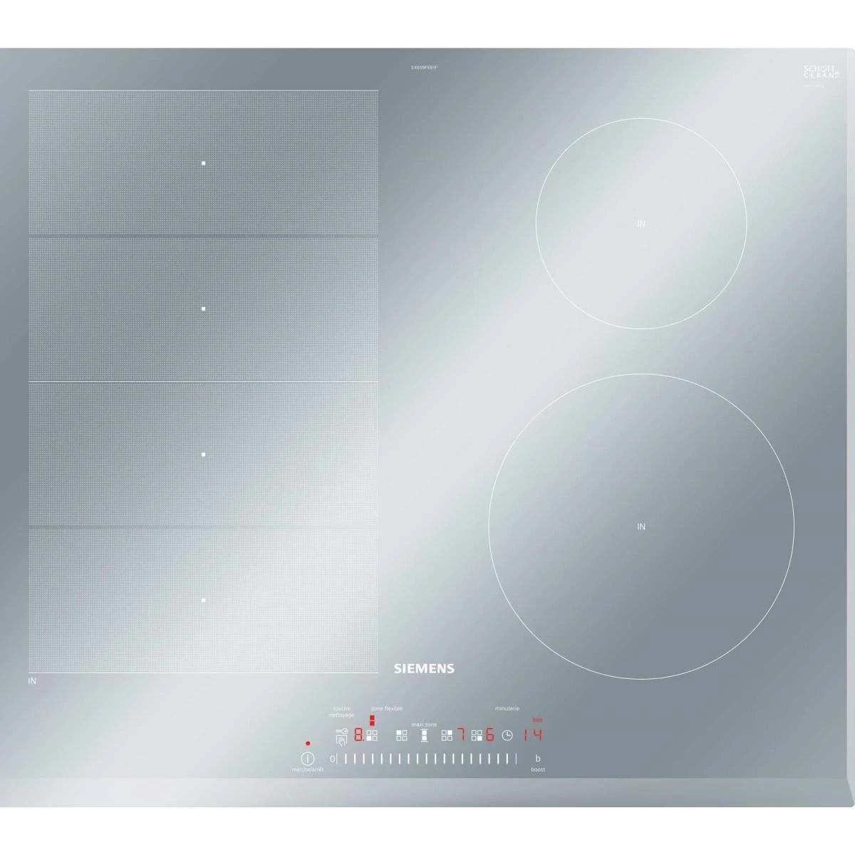 Siemens Table De Cuisson Induction 60cm 4 Feux 7400w Noir - Ex659feb1f - SIEME... 1 Siemens Table De Cuisson Induction 60cm 4 Feux 7400w Noir - Ex659feb1f - SIEME...