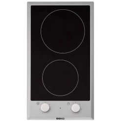 Table Domino Vitrocéramique 30cm 2 Feux Inox - Hdcc32200x - BEKO