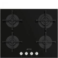 Smeg PV264N Plaque De Gaz 7300W 240V 60Hz 4 Brûleurs Verre Noir