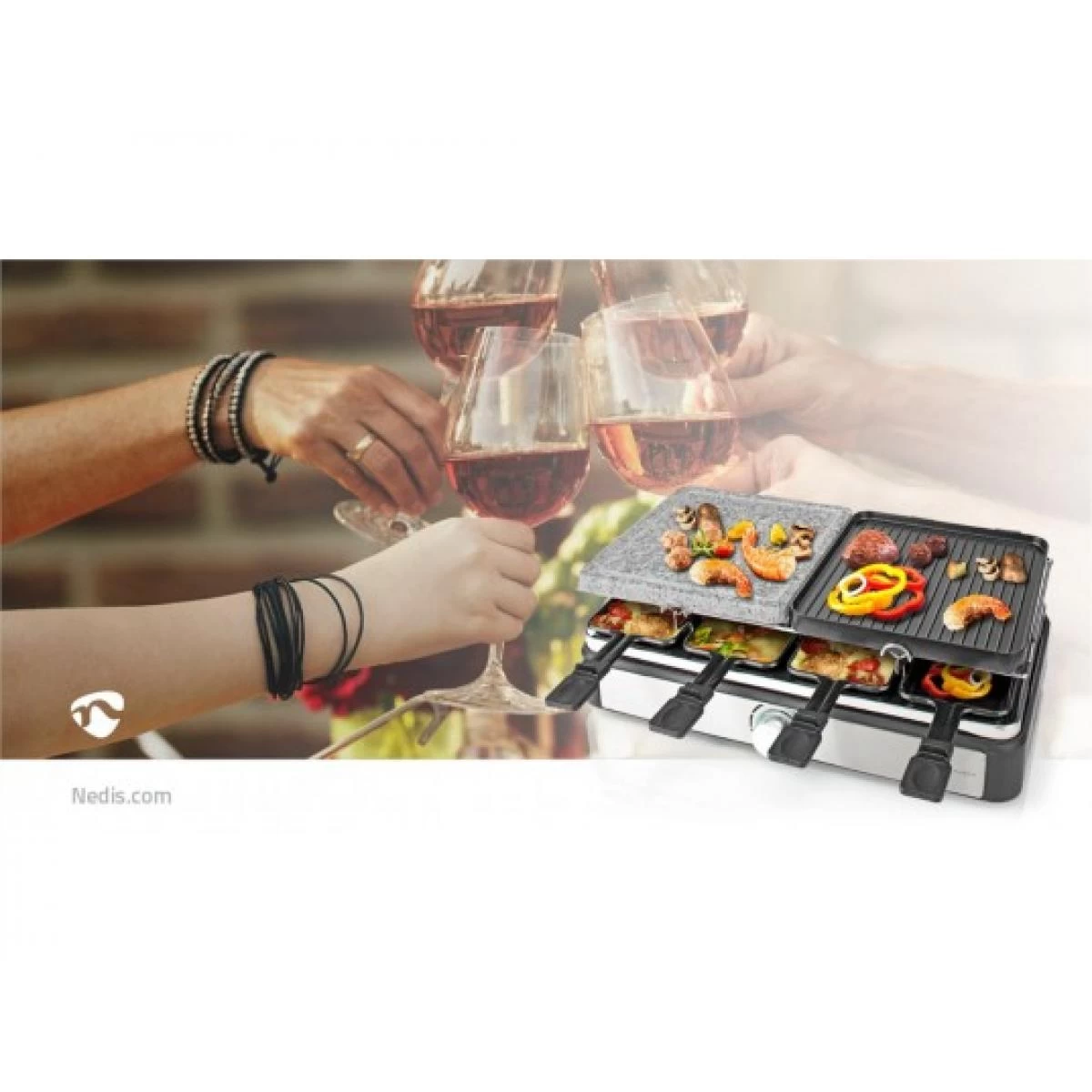 Nedis Raclette Multifonction FCRA300FBK8 5 Nedis Raclette Multifonction FCRA300FBK8 – Image 5