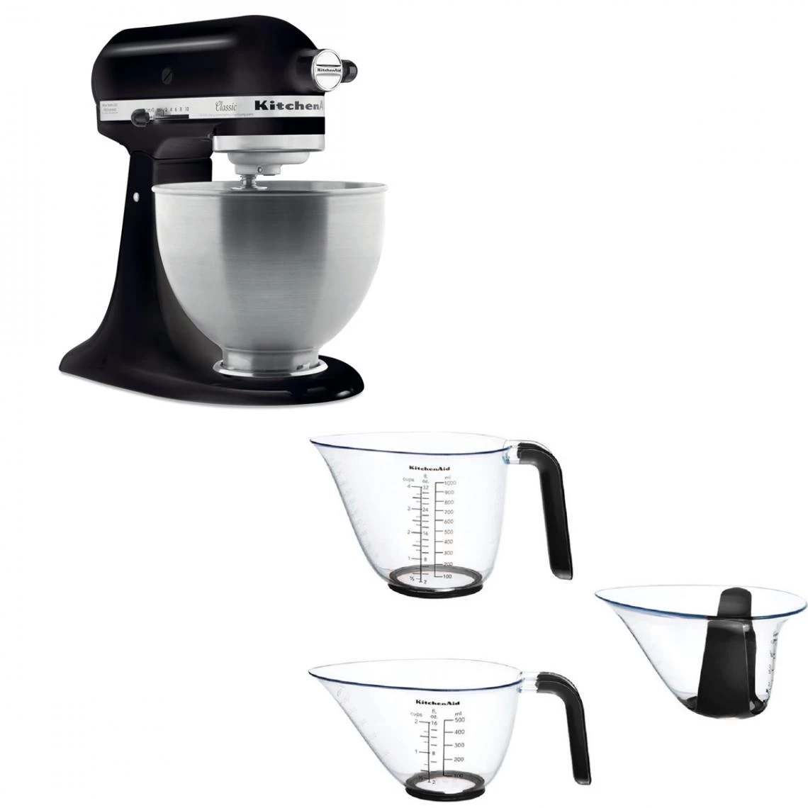 KitchenAid Robot Pâtissier 4,3L - Classic 5K45SS - Noir Réglisse + Accessoire R...