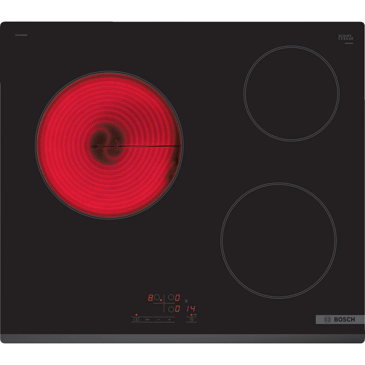 Bosch Plaque Vitroceramique PKM63RBB8E Série 4, 3 Foyers, TouchSelect 1 Bosch Plaque Vitroceramique PKM63RBB8E Série 4, 3 Foyers, TouchSelect