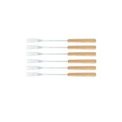 Lot De 6 Fourchettes Pour Fondue Bois Clair - 3008187 - TABLEANDCOOK