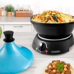 Tajine électrique Avec Pot En Terre Cuite 3l K-jine Bleu Kitchencook -Magasin De Cuisine Électrique tajine electrique avec pot en terre cuite 3l k jine bleu kitchencook 13381046 36579410 1140x1140