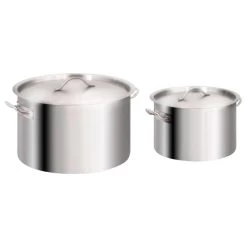 VidaXL Ensemble De 2 Casseroles à Bouillon 44/24 L Inox