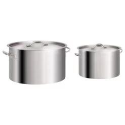 VidaXL Ensemble De 2 Casseroles à Bouillon 58/32 L Inox