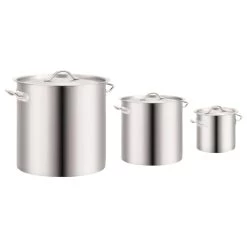 VidaXL Ensemble De 3 Casseroles à Bouillon 50/21/6 L Inox