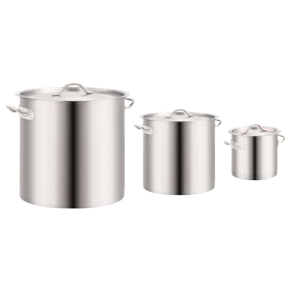 VidaXL Ensemble De 3 Casseroles à Bouillon 50/21/6 L Inox 1 VidaXL Ensemble De 3 Casseroles à Bouillon 50/21/6 L Inox